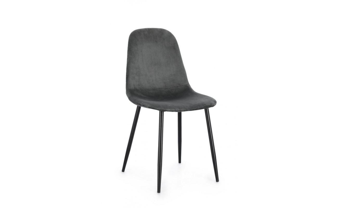SILLA IRELIA TERCIOPELO GRIS OSC