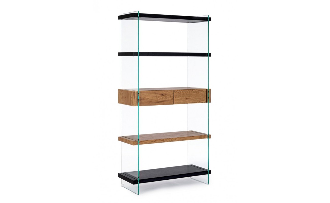 LIBRERÍA 4P-2C LINE WOOD NEGRO