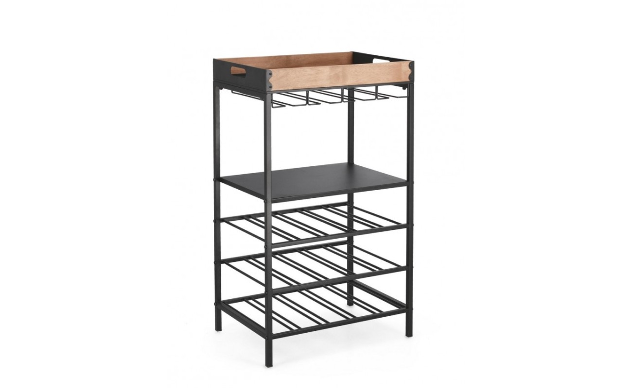 MUEBLE BOTELLERO 15P ISAAC NEGRO H84,5