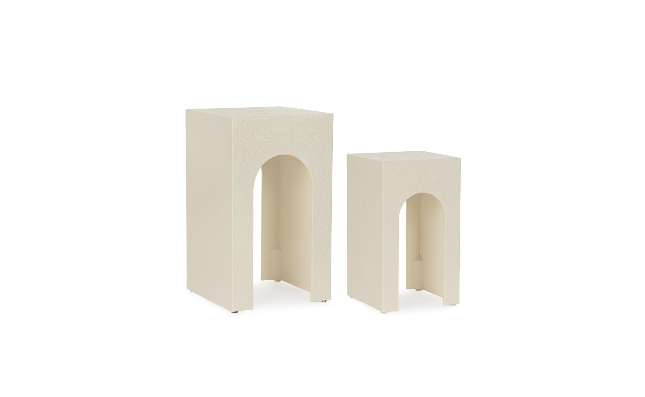 SET2 MESITA AUX CREAMY RECT BLANCO