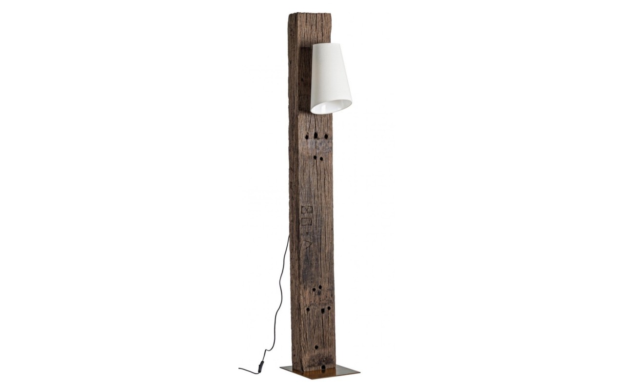 LÁMPARA DE PIE COCOON LATÓN-BLANCO H200