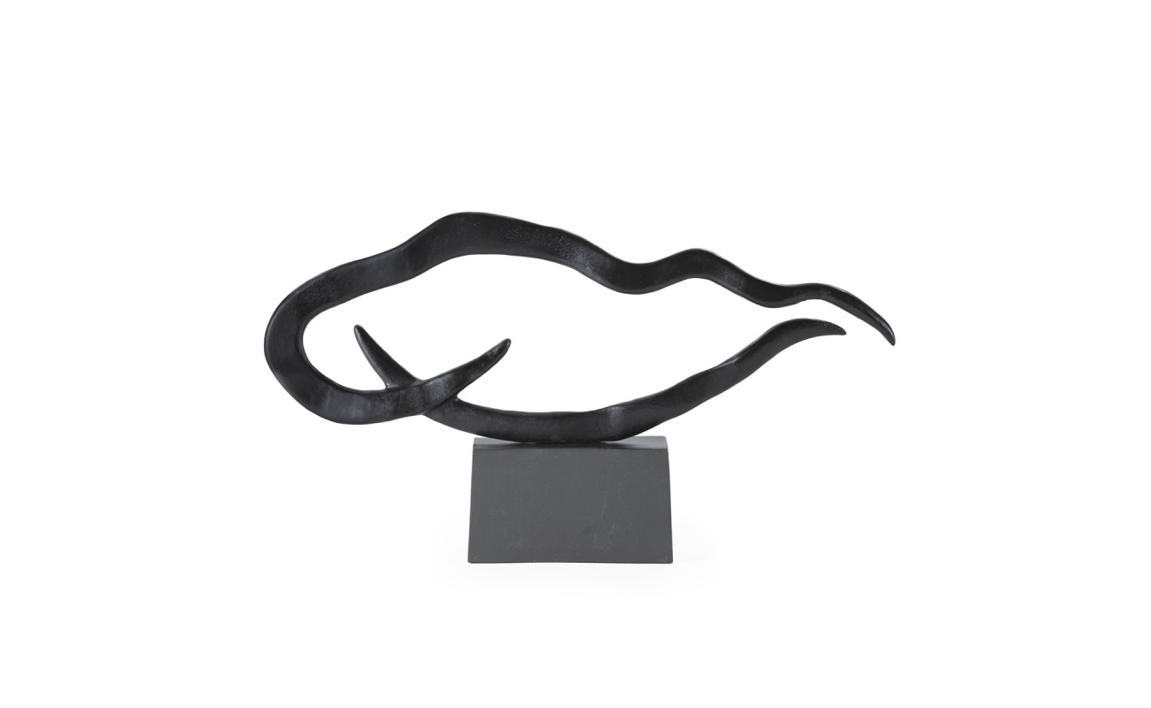 Escultura Aluminio Negra 118x13x65