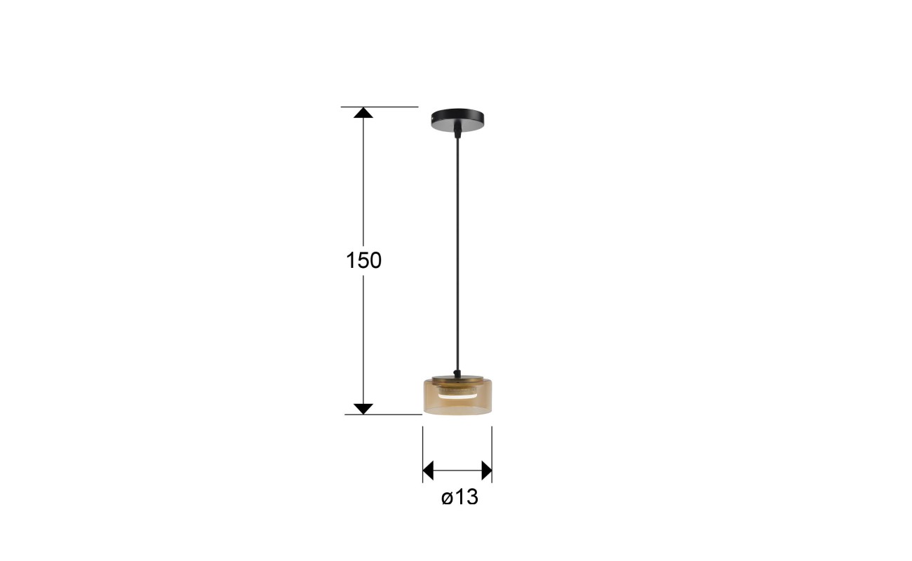 I3-OLAIA- LAMPARA 1L NEGRO-AMBAR