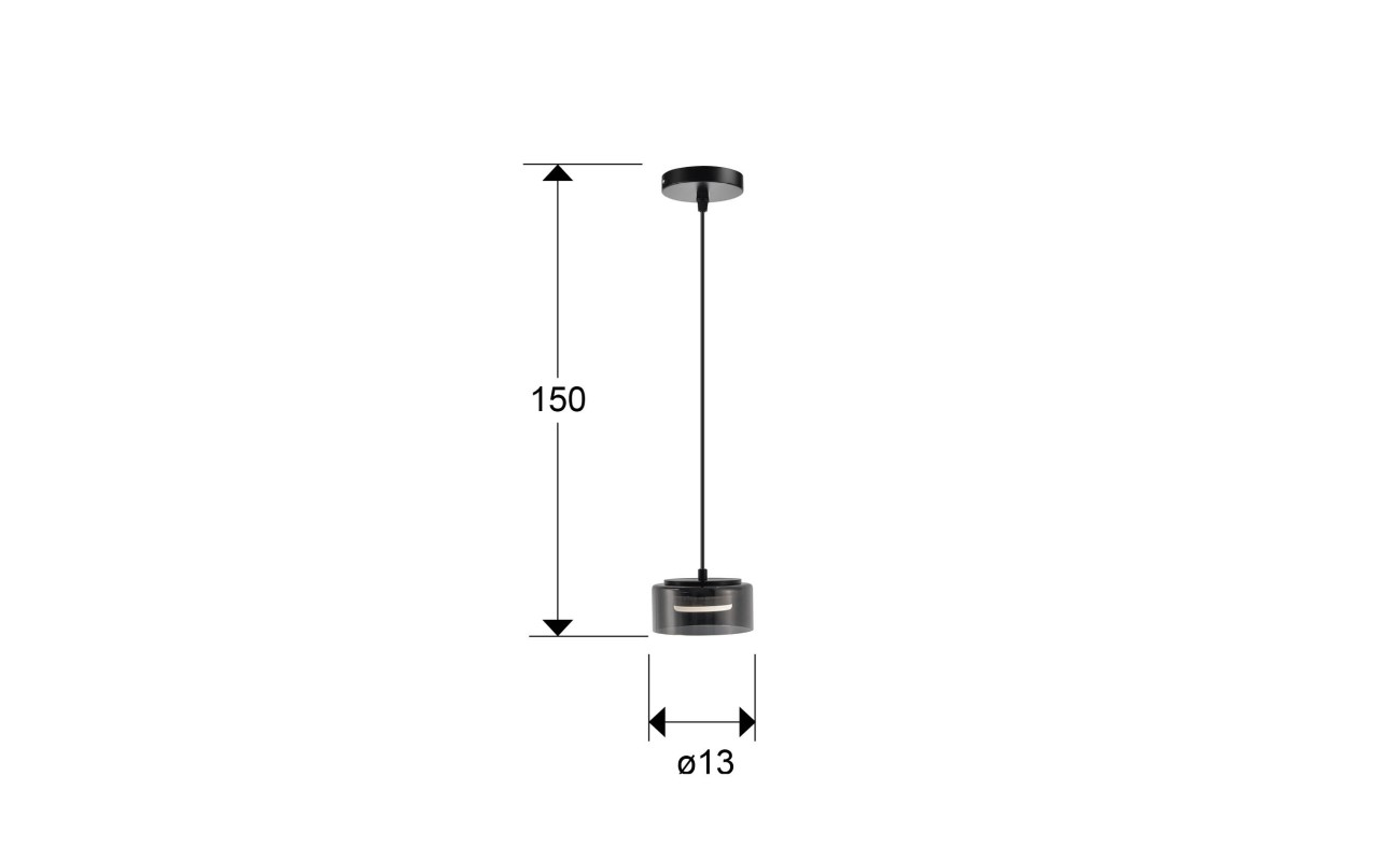 I3-OLAIA- LAMPARA 1L NEGRO-SMOKY