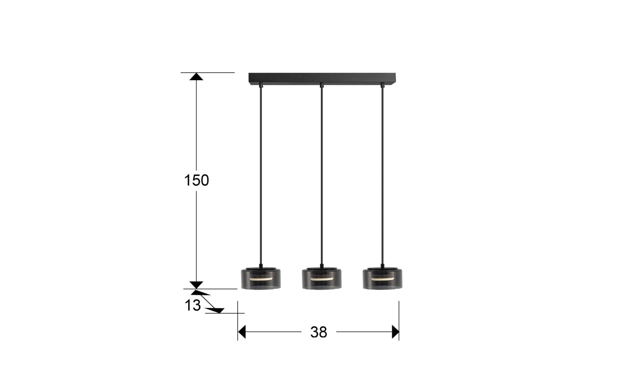 I3-OLAIA- LAMPARA 3L NEGRO-SMOKY