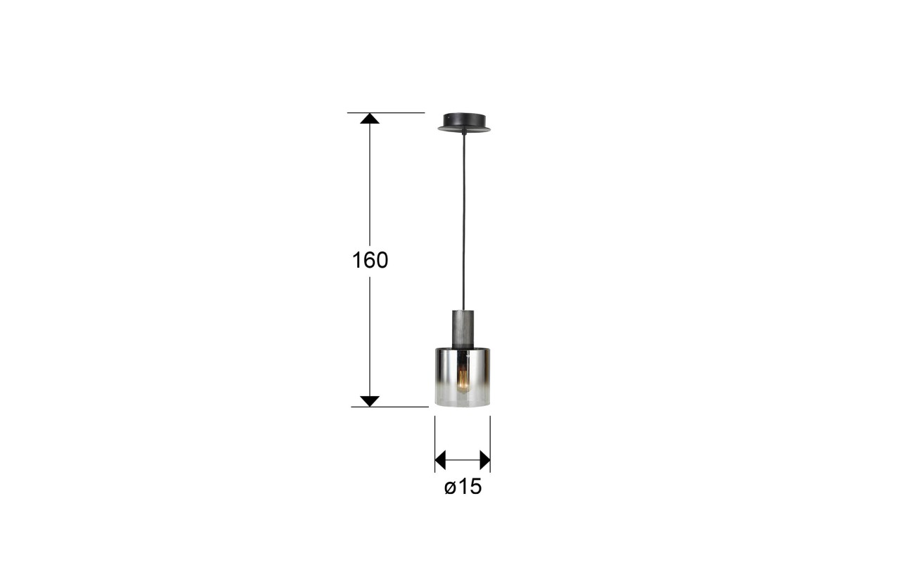 I3-VENIZE- LAMPARA 1L NEGRO-SMOKE