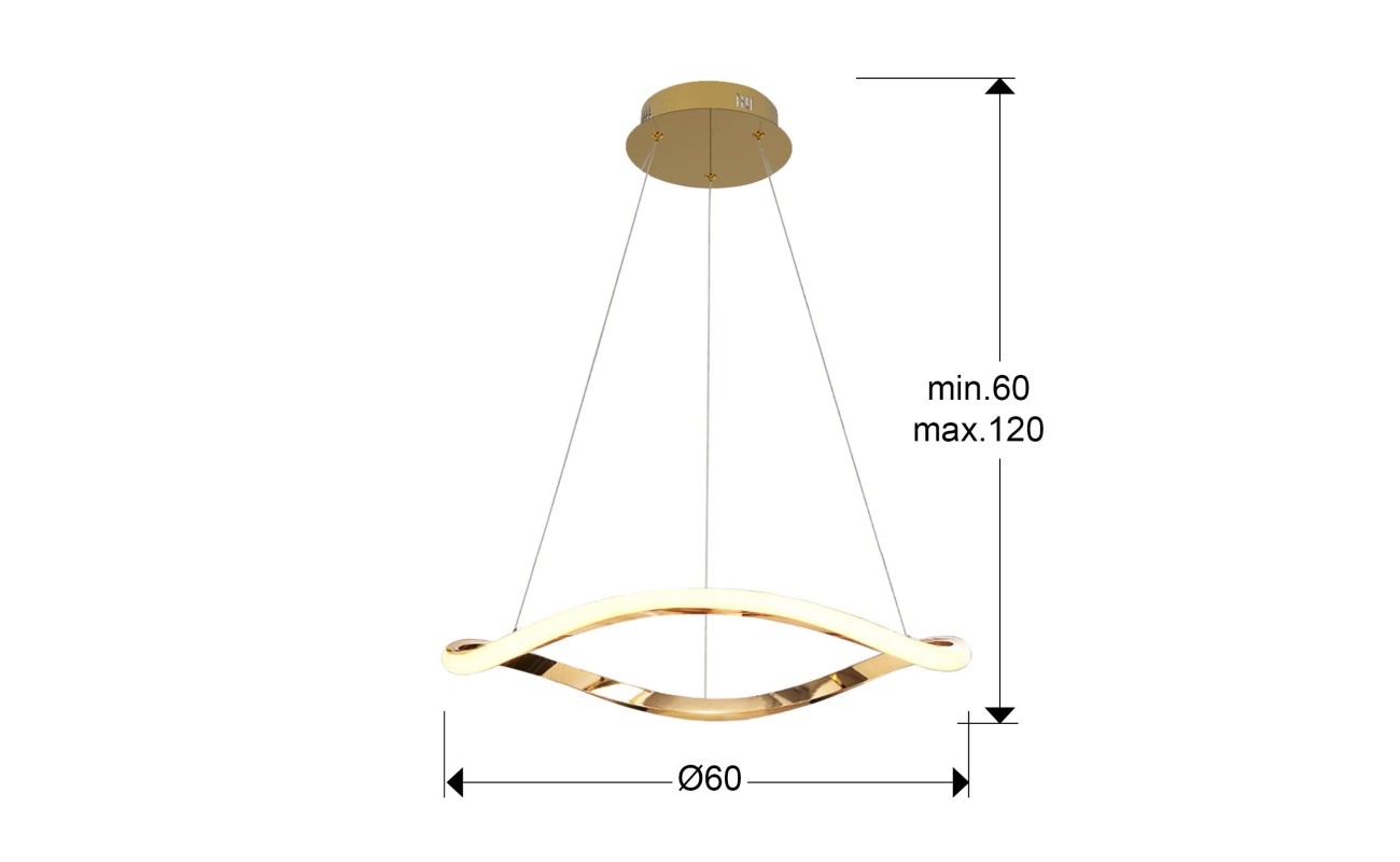 I3-NAOS-LAMPARA ORO ROSA 1 ARO D60