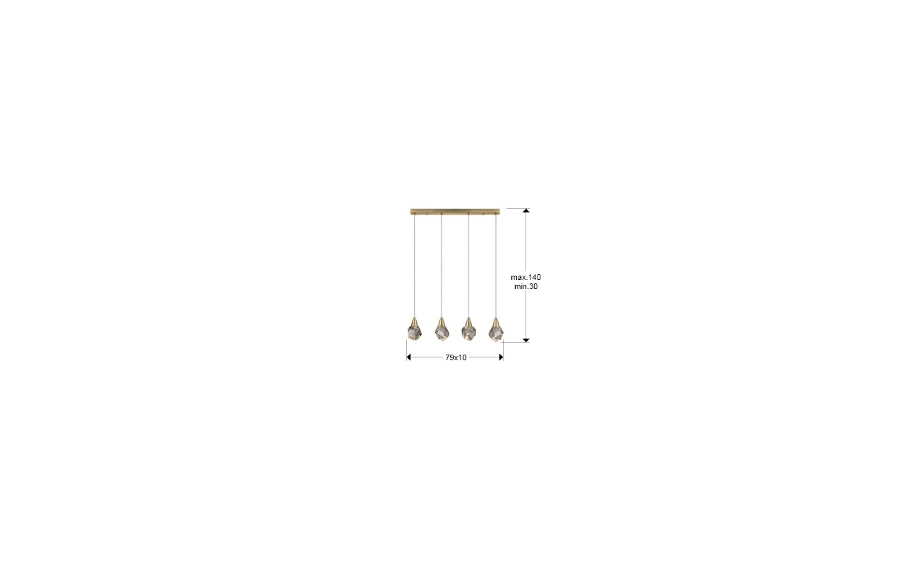 LAMPARA 4L·AQUARIA·ORO MATE