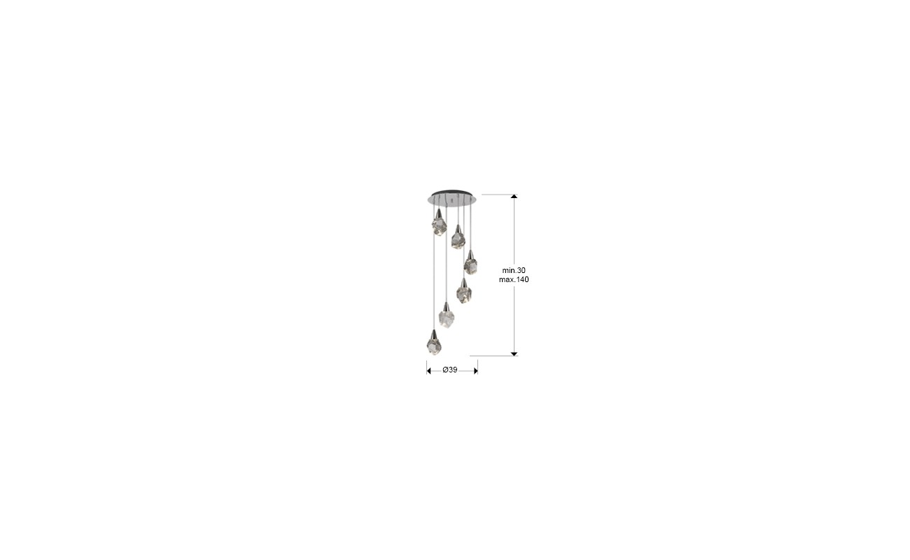 LAMPARA 6L·AQUARIA· CROMO