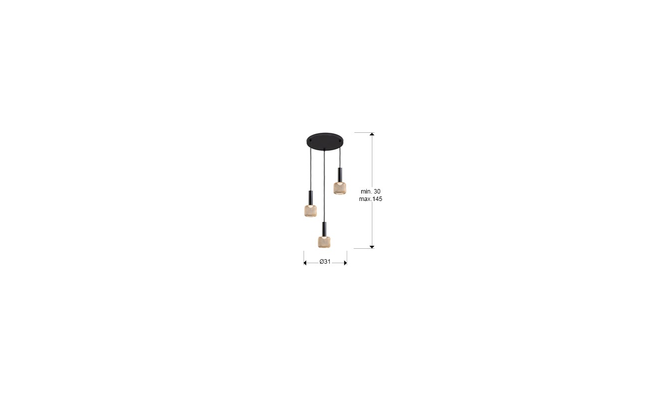 LAMPARA 3L ·SINCRO· NEGRO/ORO