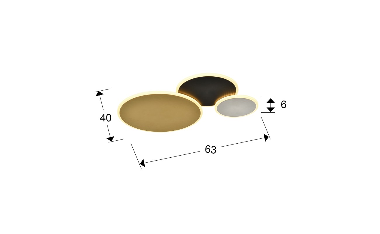 UMBRA- PLAFON ORO-NEGRO-BLANCO