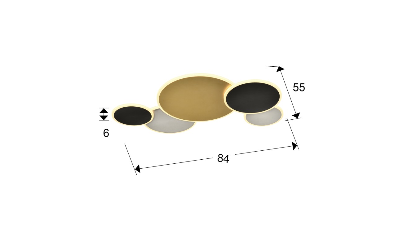 UMBRA-PLAFON GRAN ORO-NEGRO-BLANCO