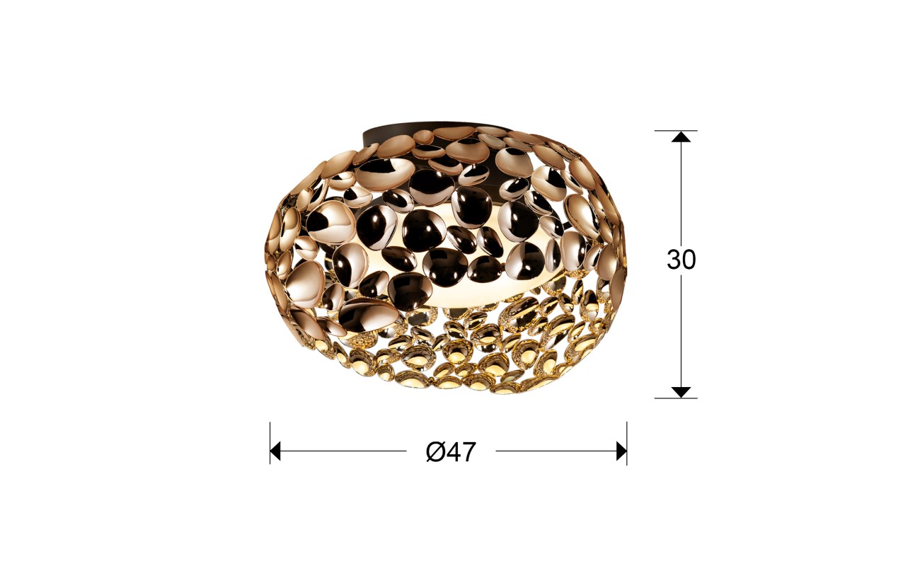 PLAFON 5L ·NARISA·Ø47 ORO ROSA