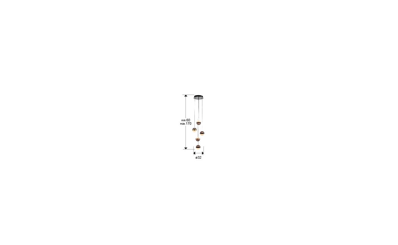 ORBES-LAMPARA 5L NEGRO/COBRE/LATON