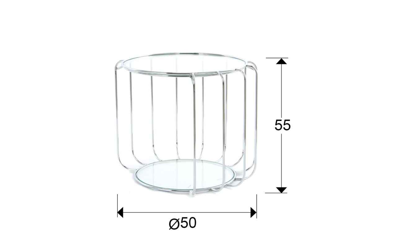 MESA AUX.·HADAS· ACERO Ø50