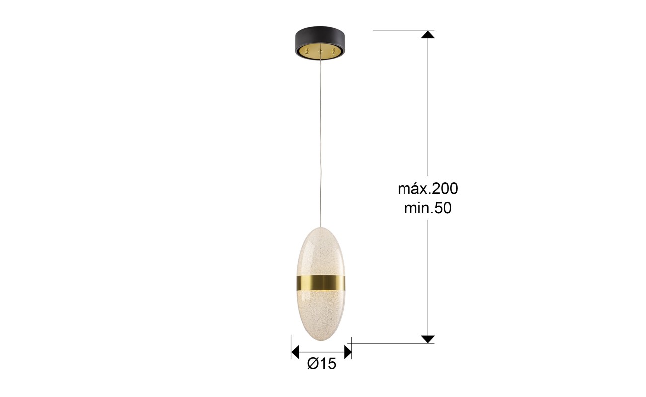 GARDEN- LAMPARA 1L NEGRO-BRONCE