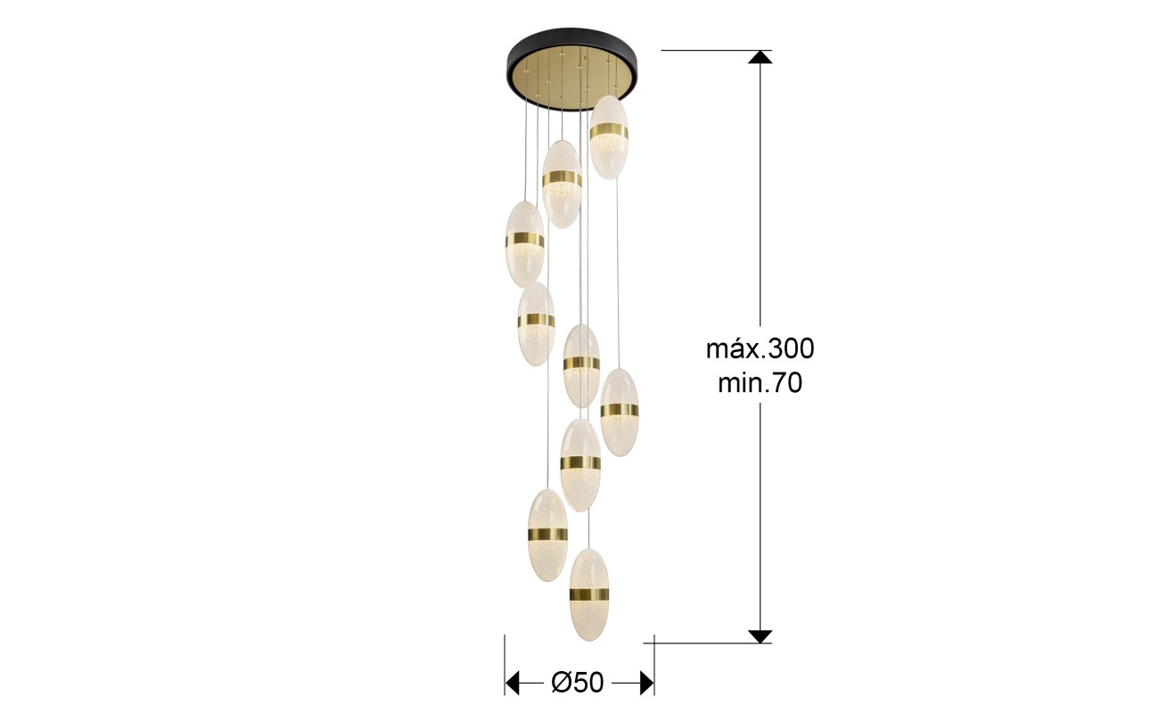GARDEN- LAMPARA 9L NEGRO-BRONCE