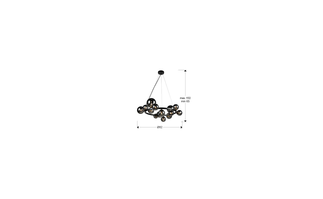 LAMPARA 14L ·ASTROS· NEGRO