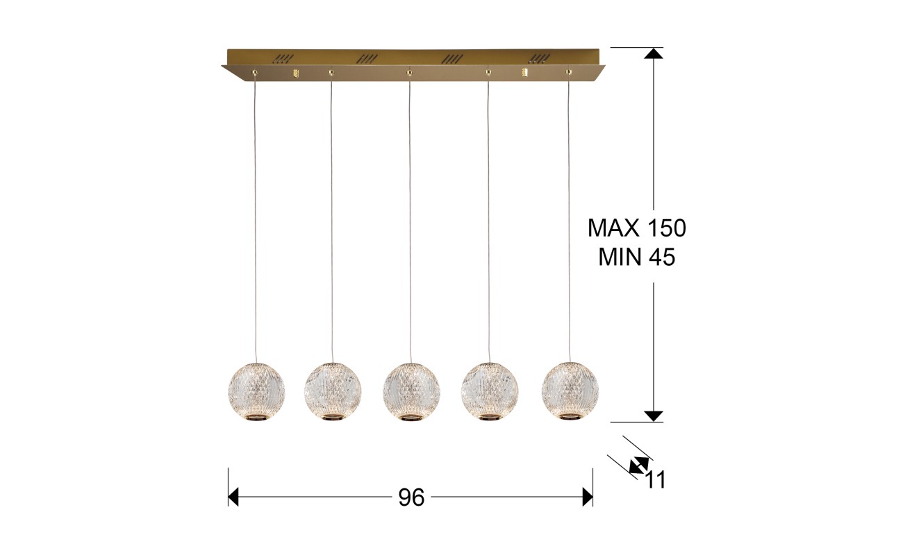 AUSTRAL- LAMPARA 5L LED ORO