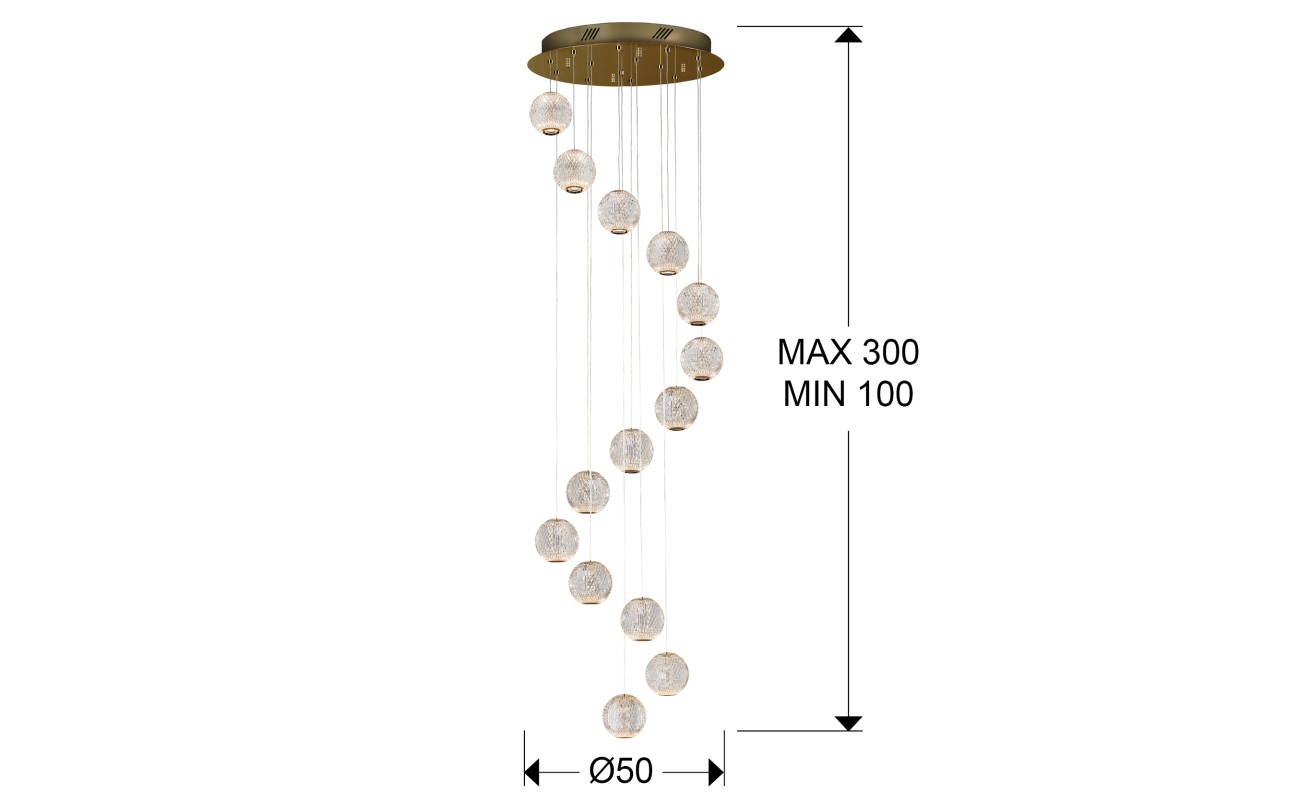 AUSTRAL- LAMP. 14L LED ORO Ø50