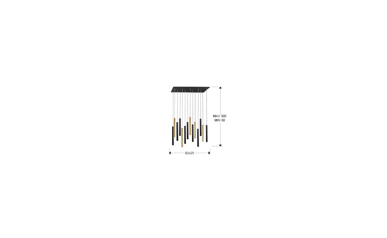 GRAN LAMP·VARAS·ORO/NEGRO 14L DIM