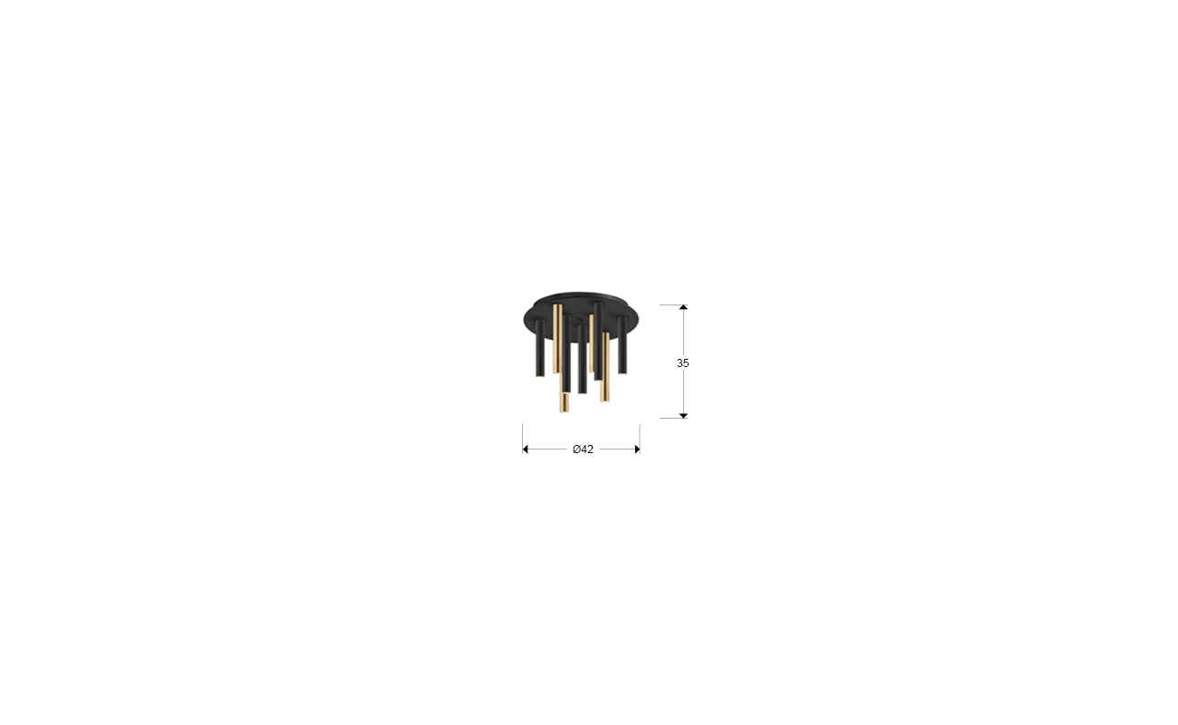 PLAFON·VARAS·ORO/NEGRO 9L