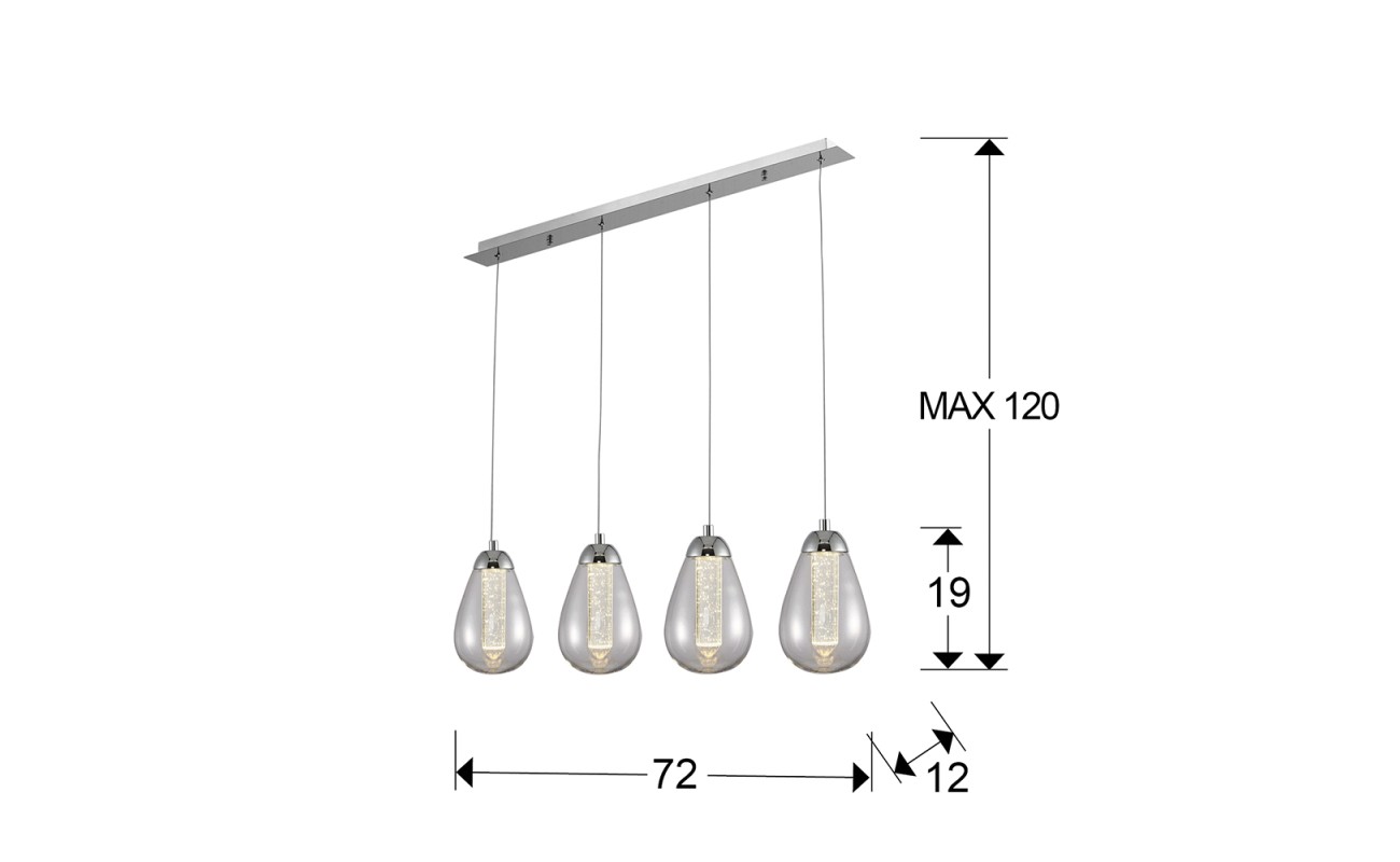 LAMPARA·TACCIA· 4L LED CROMO