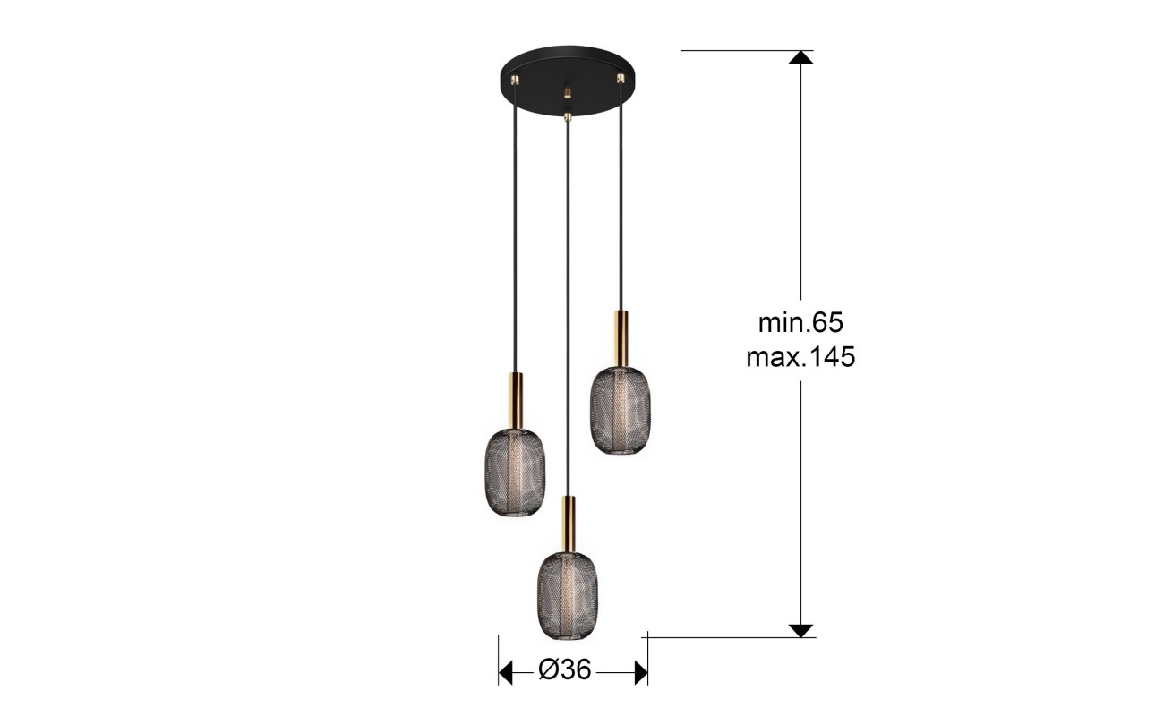 MICRON-LAMPARA 3L ORO/NEGRO