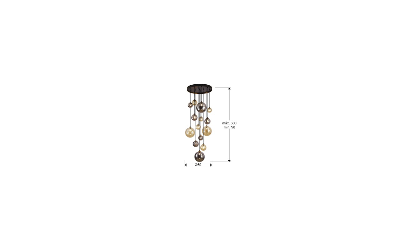 DARK-LAMPARA 14L NEGRO-LATON