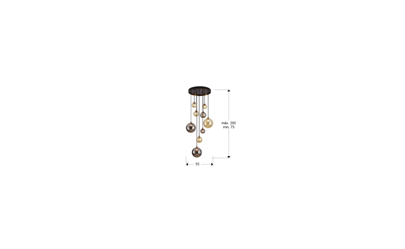DARK-LAMPARA 9L NEGRO-LATON