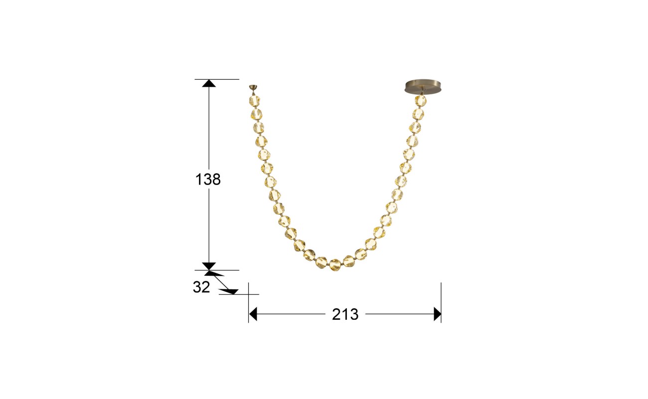ZARIA II -LAMPARA 29L- BRONCE/AMBAR DIM