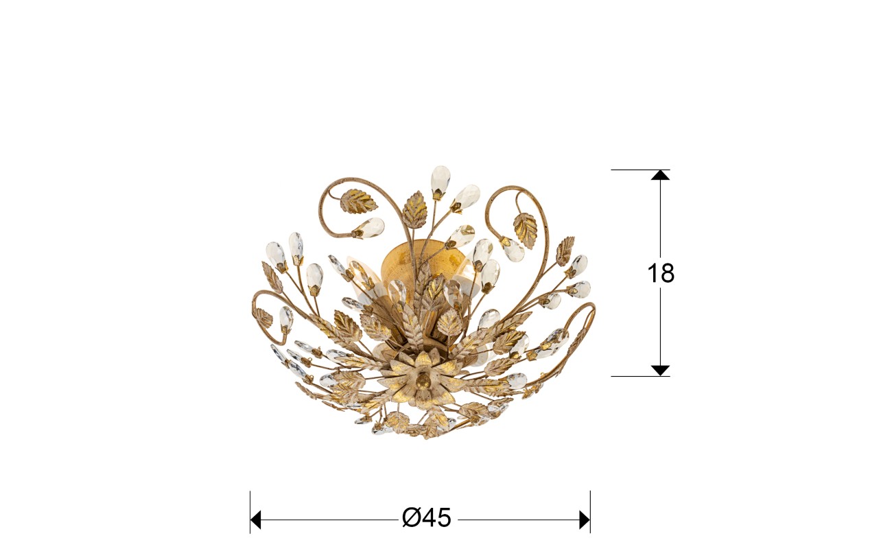 PLAFON VERDI 4L MARFIL Y ORO