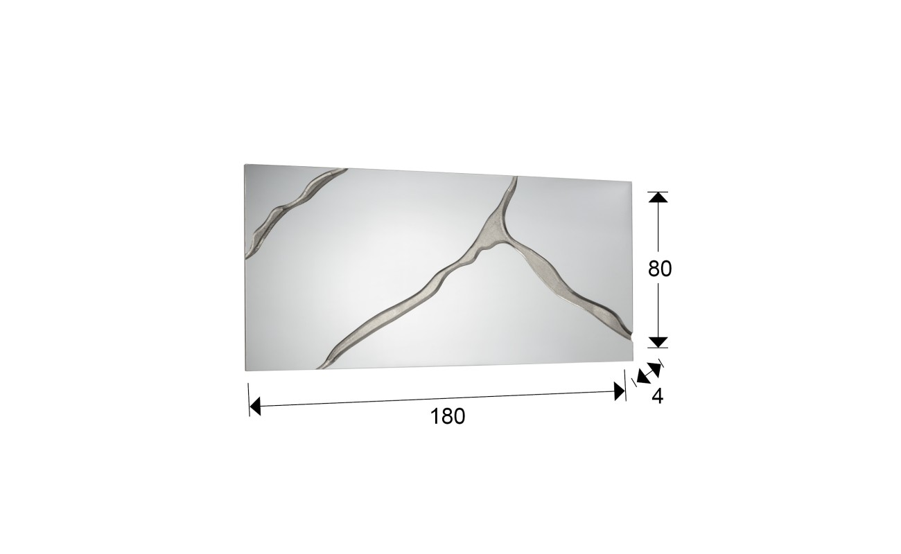 SURCOS II-ESPEJO PAN PLATA 80X180