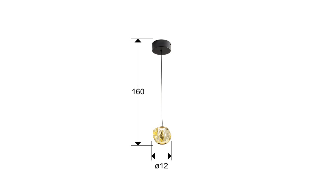 ZARIA- LAMP 1L- NEGRO/BRONCE/AMBAR
