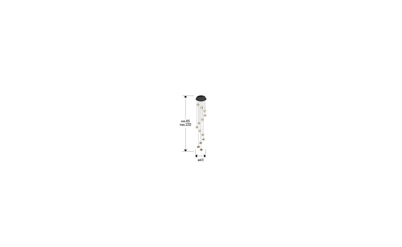 ZARIA-LAMP 13L- NEGRO/ORO/TRANSP D60 DIM