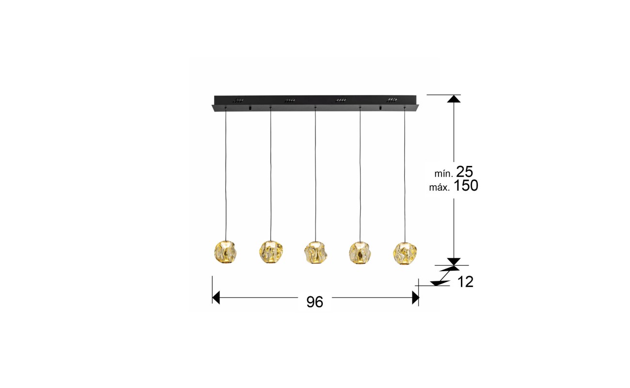 ZARIA- LAMP 5L- NEGRO/BRONCE/AMBAR DIM