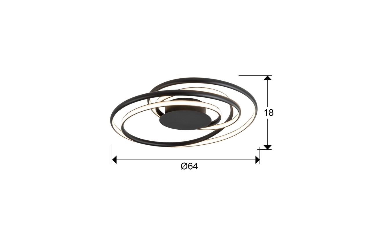 DANZA- PLAFON NEGRO D70