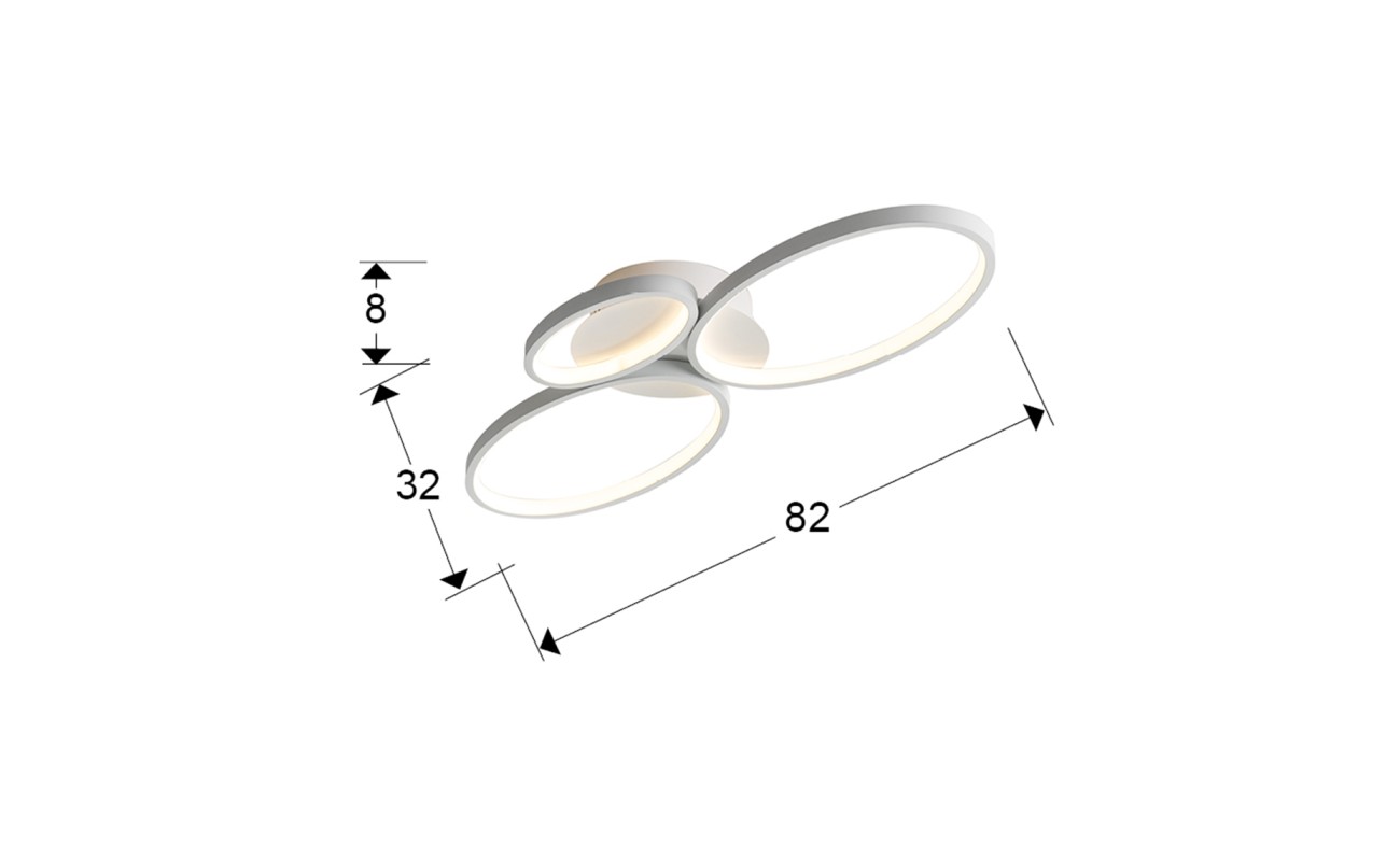 PLAFON ·SIOS·LED 3 AROS BLANCO