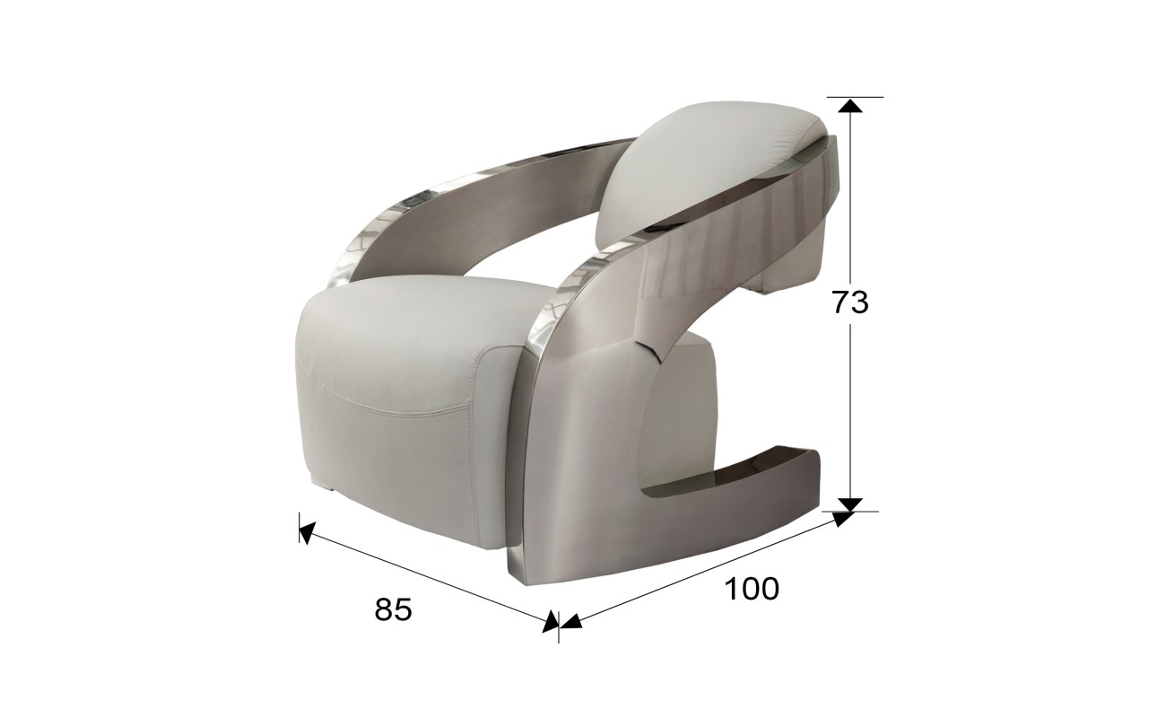 SILLON ·AMANDA· ACERO BLANCO
