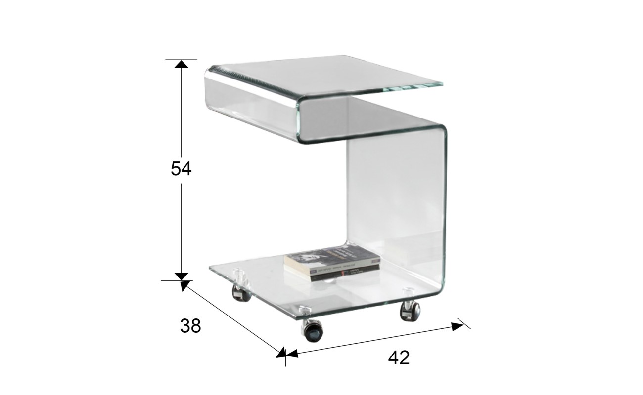 MESA AUX. ·GLASS· TRANSPTE.