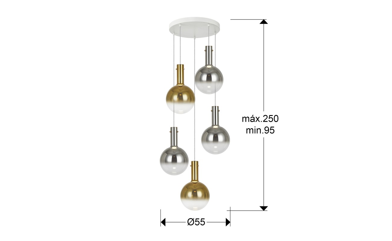 MATICES-LAMPARA 5L BLANCO-SMOKE-ORO