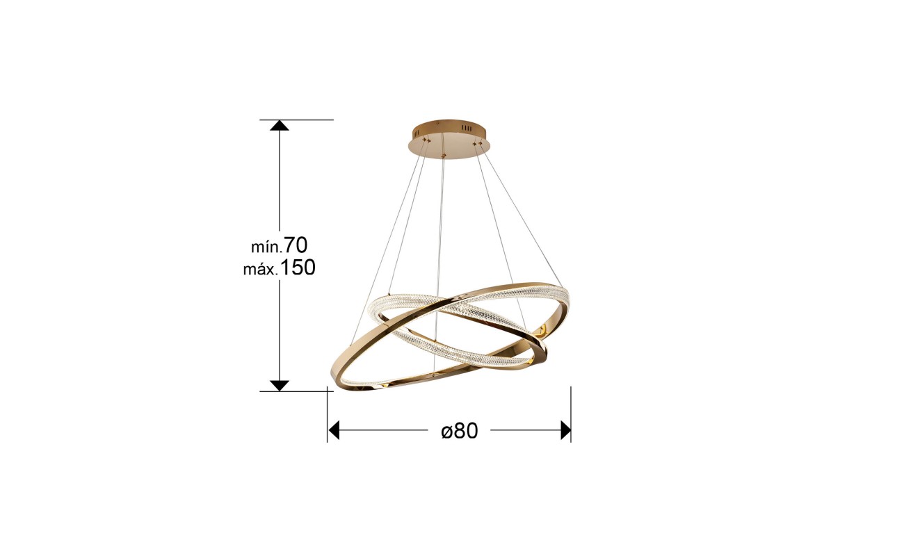 ORBITAS- LAMPARA 2 AROS ORO