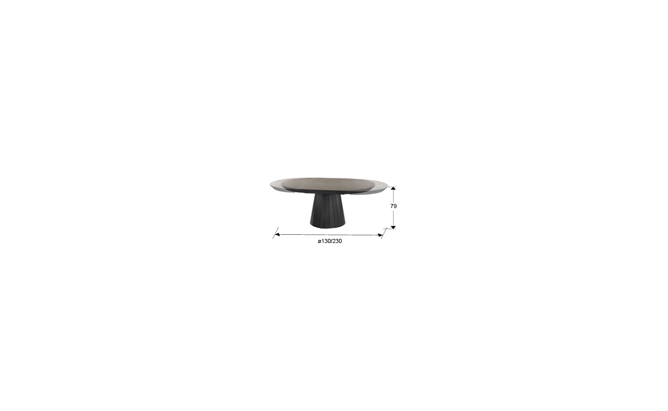 KORIA -MESA COMEDOR- PIEDRA/NEGRO