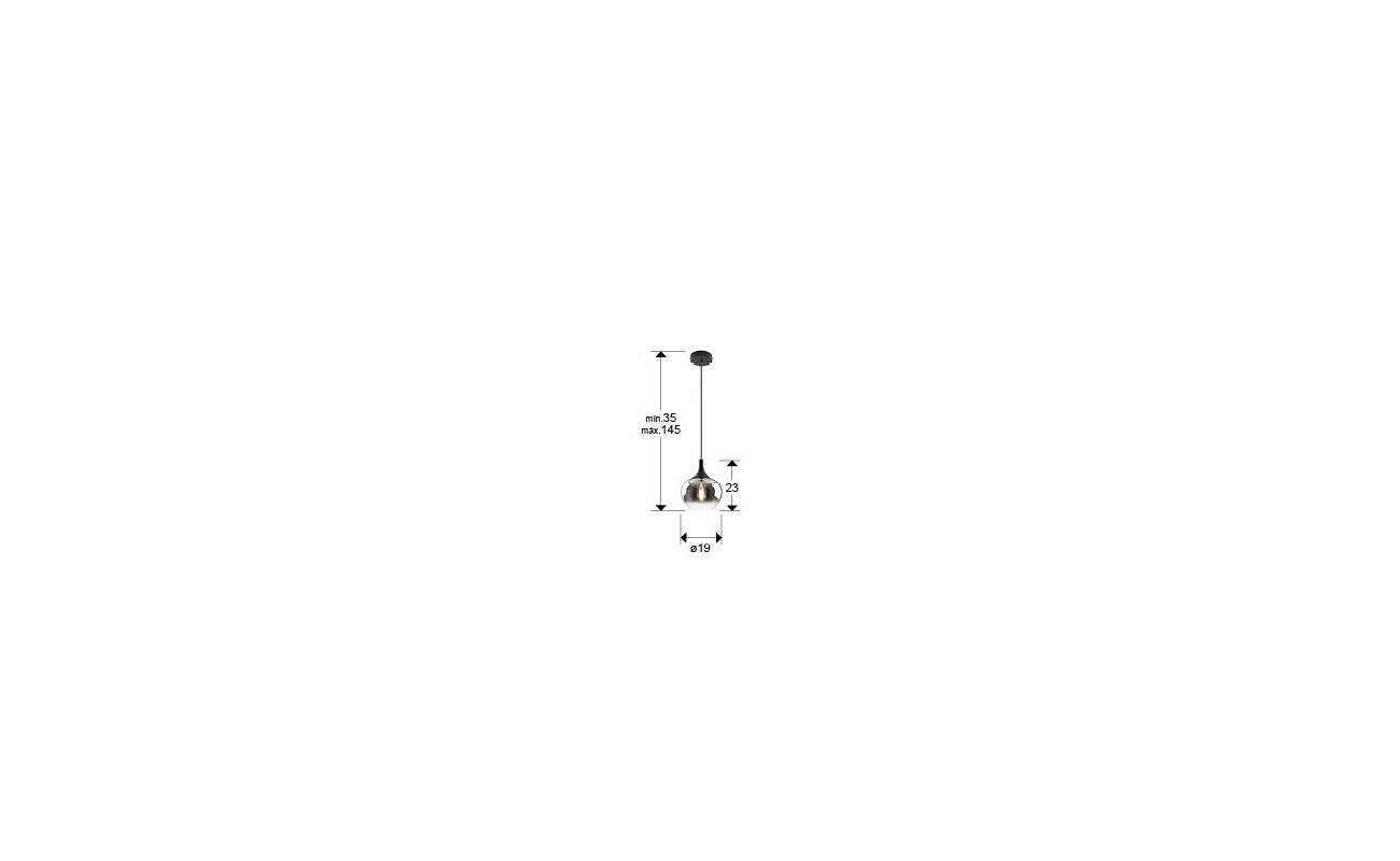 OPAZ-LAMPARA 1L NEGRO/SMOKE D19