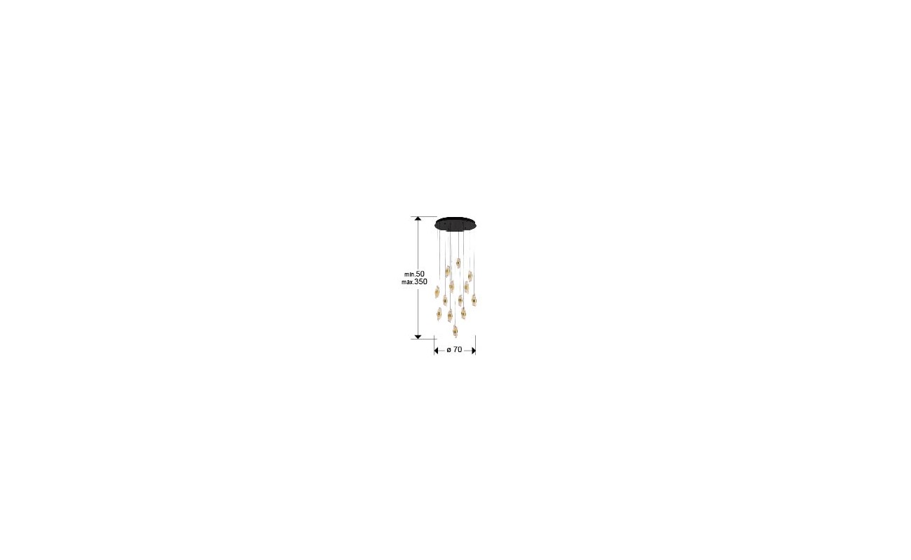ILIADA- LAMPARA 13L NEGRO-ORO D70