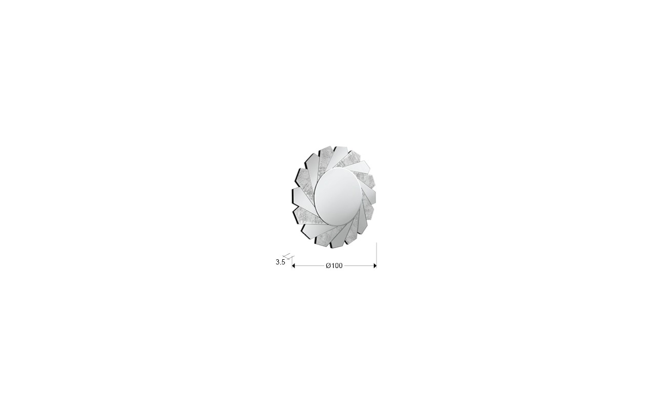 ESPEJO ·FLAVIA· Ø100 CM PLATA