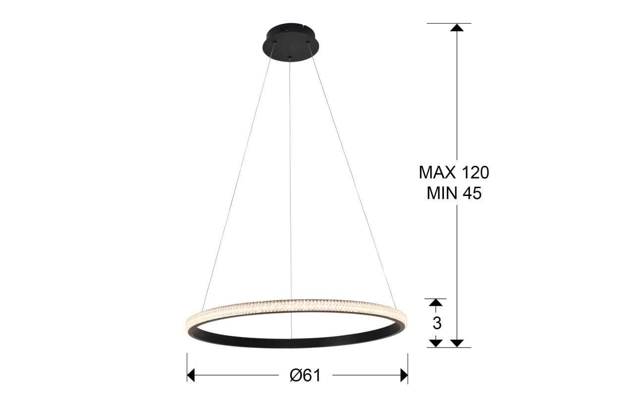 LAMPARA ·RING· 1 ARO NEGRO