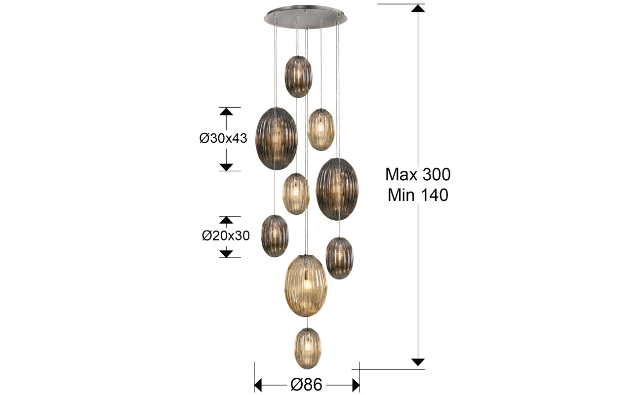 OVILA- LAMP 9L SMOKE- COÑAC DIM