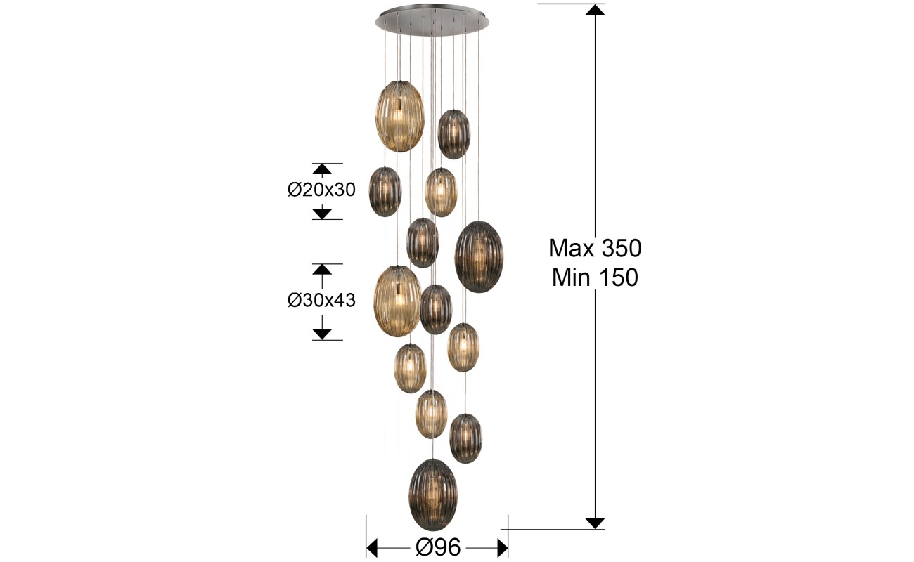 OVILA- LAMP 13L SMOKE- COÑAC DIM