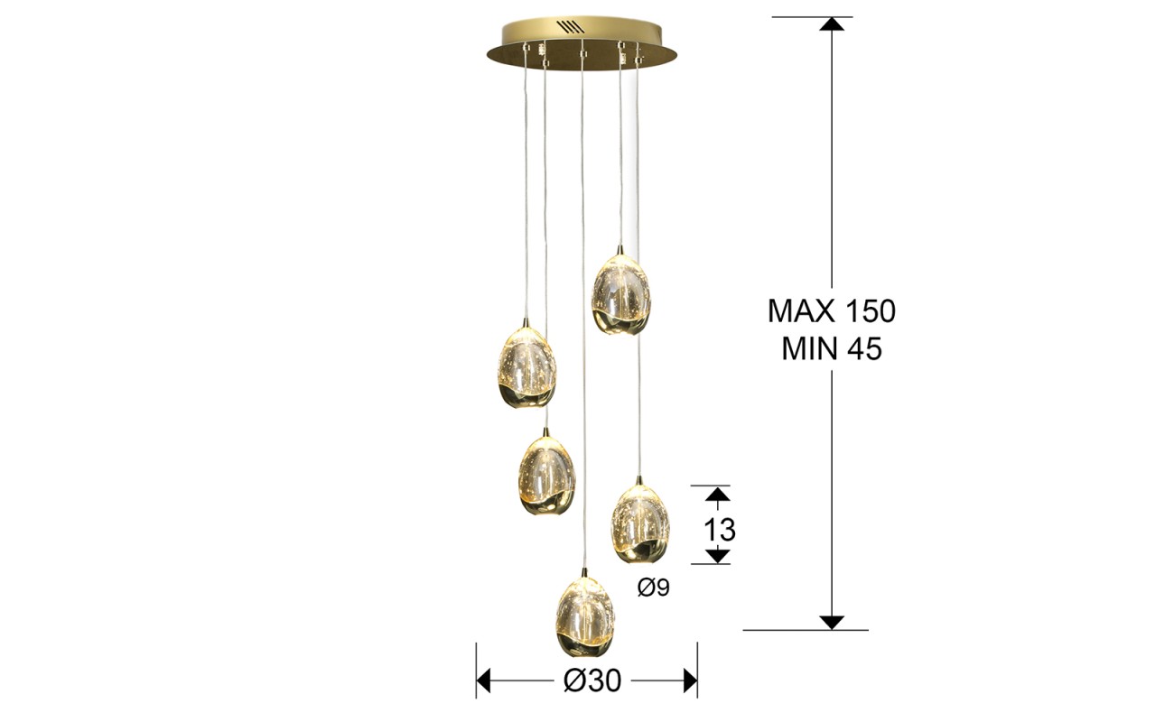 ROCIO- LAMPARA 5L ORO 30D DIMABLE